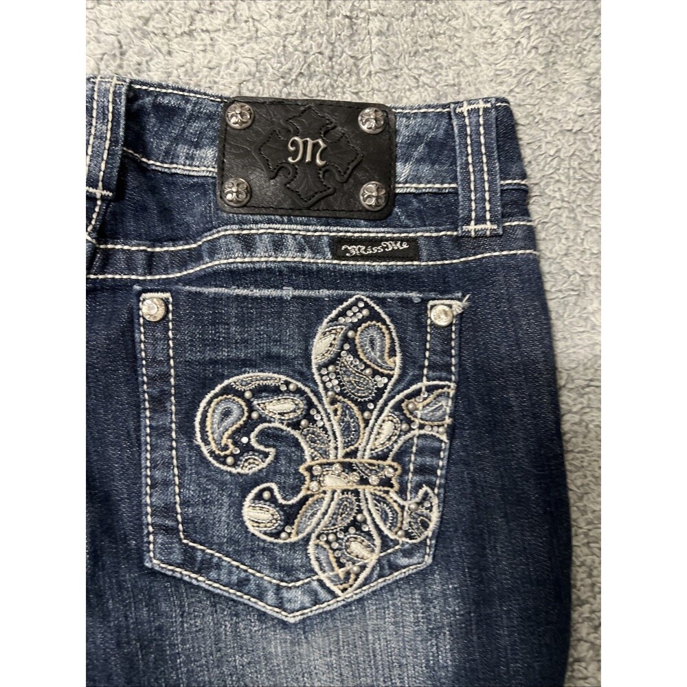 Miss me Boot cut distressed medium wash jeans Y2K  Sz 28